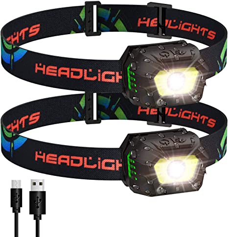 LED Headlamp Flashlight 1000 Lumen Super Bright Motion Sensor Head Lamp IPX5 Waterproof Rechargeable Head Lights 5 Modes Headlight Forehead Light for Camping Running Hunting