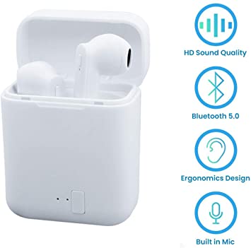 Bluetooth Earbuds, Bluetoooth 5.0 Headphones Wireless Earbuds 24H Cycle Playtime in-Ear Wireless Headphones Hi-Fi Stereo Sweatproof Earphones Sport Headsets Buit-in Mic for Work/Running/Gym Model B