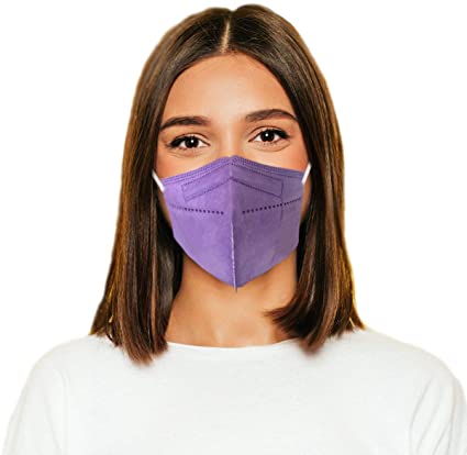 5-Ply Breathable Face Mask - Made in USA - Designed for Smaller Faces| Filtration&gt;99% | Bandanna Replacement | For Travelling, Offices, Business and Personal Care -Lavender Purple (5 pcs)