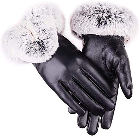 Xixou Women Casual Soft Full-Finger Windproof Touch Screen Warm Gloves Cold Weather Gloves