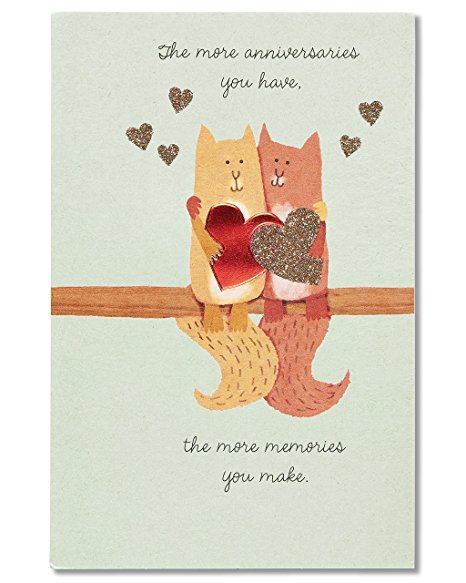 American Greetings Cat Anniversary Card with Glitter (5760156)