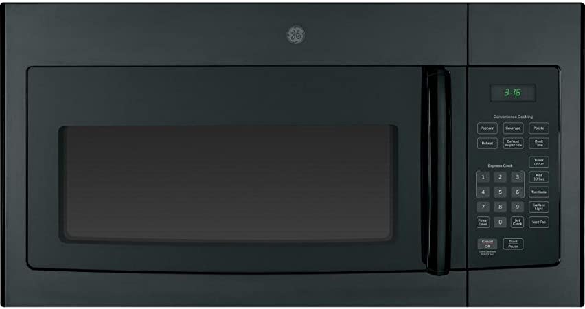 1.6 cu. ft. Easy-Mount Installation GE 10 Power Levels Black Over the Range Microwave with Electronic Touch Controls, Child Lockout Feature and High-Capacity Venting System- 300 CFM