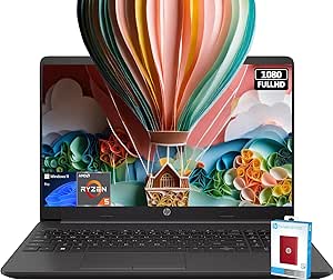 HP Newest 15.6" FHD G8 Laptop, 32GB RAM, 1TB SSD(512GB PCIe & P500 500GB External), AMD Ryzen 5 5500U 6-core Processor(Beat i7-1165G7), Ethernet Port, HDMI, SD Card Reader, Windows 11 Pro