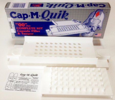 cap m quik capsule holder With Tamper quick filler for filling size 00 capsules Plus... Free CurEase Refrigerator Magnet