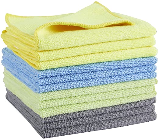 12Pcs Premium Microfiber Cleaning Cloth - Highly Absorbent, Lint Free, Scratch Free, Reusable Cleaning Supplies - for Kitchen Towels, Dish Cloths, Dust Rag, Cleaning Rags in Household Cleaning