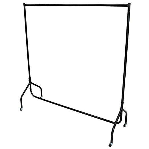 Oypla 5ft Garment Clothes Rail Super Heavy Duty All Metal Black