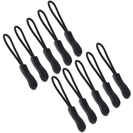 BCP Pack of 10pcs Black Color Zipper Pulls Fits/zipper Fixer