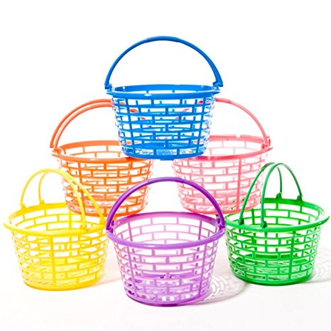 Bright Round Plastic Baskets, 1 Dozen