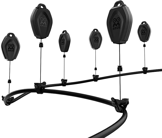 AMVR [Pro Version] VR Cable Management, 6 Packs Retractable Ceiling Pulley System for Oculus Quest/Quest 2/Rift/Rift S/Valve Index/HTC Vive/Vive Pro/HP Reverb G2/PSVR Link Cable (Black)