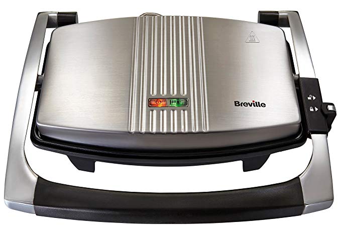 Breville VST025 Sandwich/Panini Press and Toastie Maker, 3-Slice, Stainless Steel