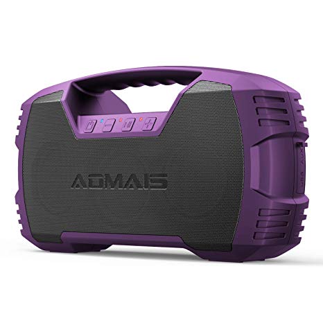 AOMAIS GO Bluetooth Speakers, IXP7 Waterproof, Outdoor 40W Wireless Stereo Pairing Booming Bass Speaker, Bluetooth 5.0, 30-Hour Playtime with 10000mAh Power Bank, Durable for Everywhere(Purple)