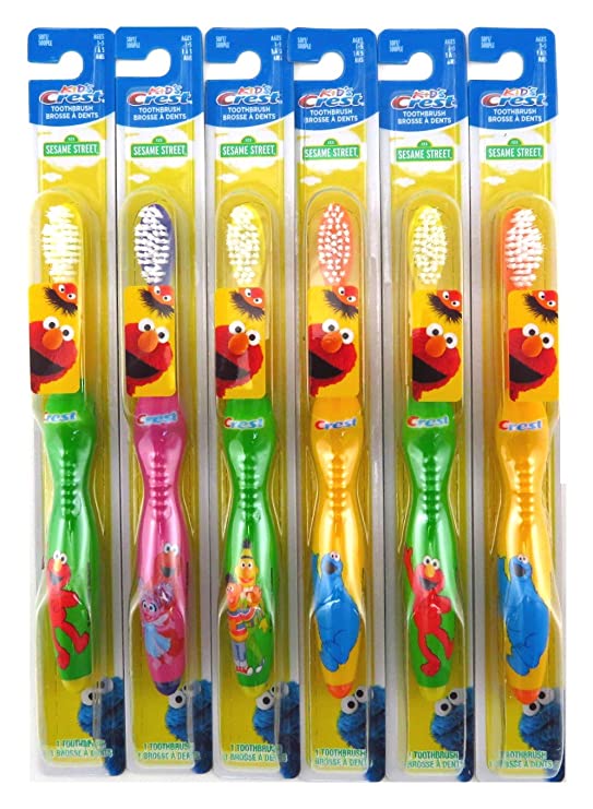 Crest Kids Toothbrush Sesame Street Soft (6 Pieces) Assorted Characters