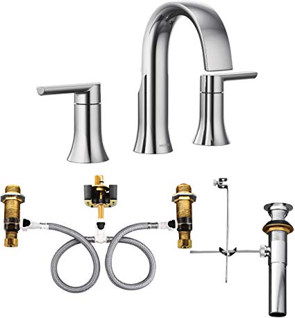 Moen TS6925-9000 Doux High Arc Widespread Bathroom Faucet with Valve, Chrome