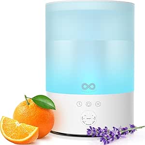 Everlasting Comfort Cool Mist Humidifiers for Bedroom (2.5L) - Humidifier Large Room No-Filter, Quiet Air Humidifier for Plants, Baby, Allergies, Dry Skin, Congestion, 20 Hr Run Time, Easy Clean