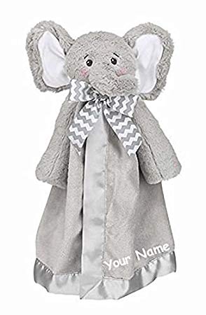 Personalized Bearington Lil Sport Elephant Plush Snuggler Security Blanket Blanky - 15 Inches