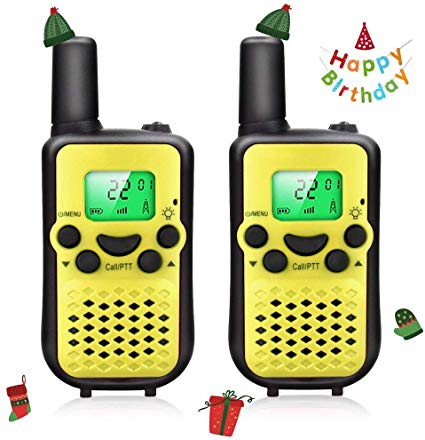 Real Walkie Talkies for Kids Birthday Gift for 3-10 Year Old Boy with 312 Group Channels, VOX Hands-Free and Crystal Sound (Yellow)