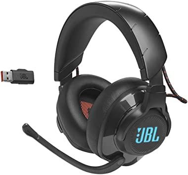 JBL Quantum 610 Wireless Over-Ear Gaming Headset with 40 Hours of Battery Life, Voice Focus flip-up Boom Microphone, Lossless 2.4GHz Wireless - Black