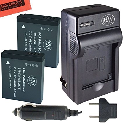BM Premium 2-Pack of DMW-BLH7 Batteries and Charger for Panasonic Lumix DC-GX850, DMC-GM1, DMC-GM1K, DMC-GM1KA, DMC-GM1KS, DMC-GM5, DMC-GM5KK Digital Camera