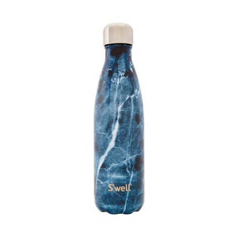 S'well Elements Collection Stainless Steel Water Bottle 9oz-17oz-25oz, Various Styles, Various Colors (17-oz, Blue Marble)