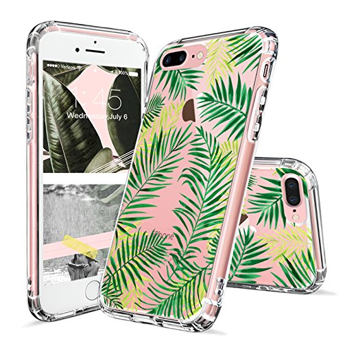 iPhone 8 Plus Case, iPhone 7 Plus Case, Fashion iPhone 7 Plus Case, MOSNOVO Tropical Palm Leaves Clear Design Printed Case with TPU Bumper Case Cover for iPhone 7 Plus (2016) / iPhone 8 Plus (2017)