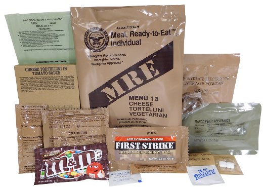 MRE (Meals Ready-to-Eat) Genuine US Military Surplus w/ Menu Selections, 13 Cheese Tortellini
