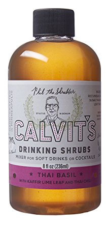 Calvit's Shrubs - THAI BASIL with LIME LEAF   Thai Chili — Handmade mixer for cocktails or soft drinks (8 oz.)