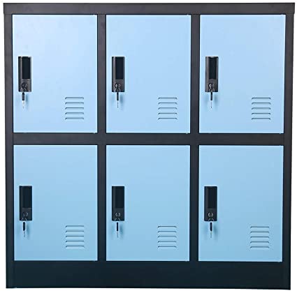 Small Office Storage Locker Cabinet Organizer for Employee,School Locker for Kids Mini Size (Blue, W6D)