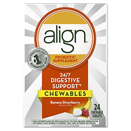 Align Probiotic Chewables Banana Strawberry 24ct (Packaging May Vary)