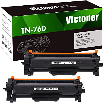 Victoner Compatible Toner Cartridge Replacement for Brother TN-760 TN760 TN-730 for HL-L2395DW HL-L2350DW HL-L2390DW HL-L2370DW MFC-L2750DW MFC-L2710DW DCP-L2550DW (Black,2 Pack)