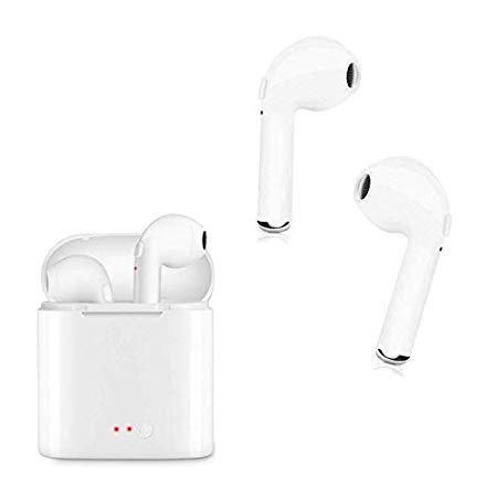 Wireless Bluetooth Earbuds V4.2 Bluetooth Headphones Stereo Impacting Mini Sports Headset Built-in Mic Charger Box and Supports All Bluetooth Devices …
