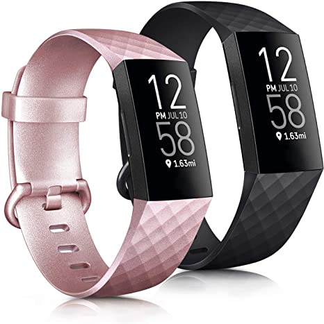 Tobfit Bands Compatible with Fitbit Charge 3 Bands / Fitbit Charge 4 Bands, Classic Sport Accessory Replacement Watch Strap Wristband for Fitbit Charge 3 Special Edition & Fitbit Charge 3 & Fitbit Charge 4 Women Men Large & Small