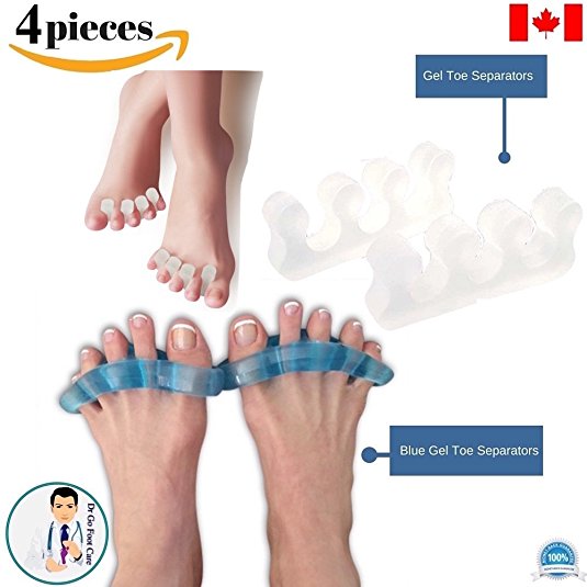 Dr Go - Toe Separators Kit- 4 Piece Set of Toe Separators, Toe Pain Relief, Foot Pain Pads, Foot Pads, Hammertoes, Overlapping toes, Metatarsalgia, Foot Pain, Foot Comfort, Toe Comfort 11