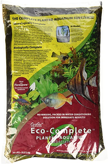 CaribSea Eco-Complete 20-Pound Planted Aquarium, Black. Premium Pack