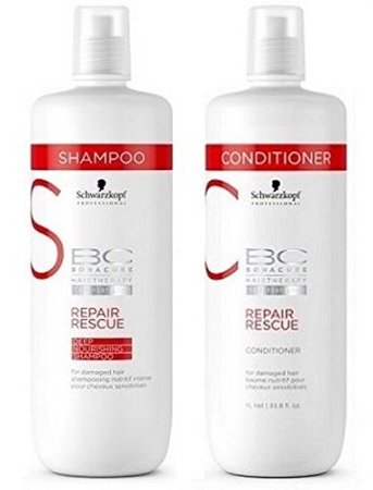Schwarzkopf Bonacure Repair Rescue Shampoo and Conditioner Liter Duo Set (33....