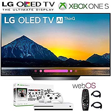 LG Electronics OLED65B8PUA 65-Inch 4K Ultra HD Smart OLED TV OLED65B8 (2018 Model), Xbox One S NBA 2K19 Bundle, 2HDMI Cables. Authorized LG Dealer.