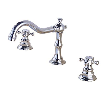 Rozin Chrome 3 Holes Widespread Basin Faucet 2 Knobs Bathroom Vanity Sink Tap