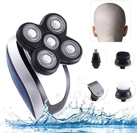 Electric Razor Shaver for Men,Bald Head 5 in 1 Electric Shaver Kit Cordless Hair Clippers Nose Hair Trimmer Waterproof Quick USB Rechargeable