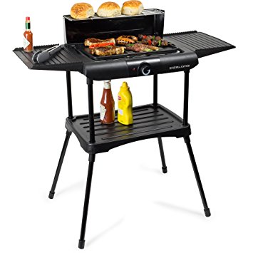 Andrew James Electric Barbecue Grill In Black With Stand, 1600 Watts, Suitable For Indoor / Outdoor Use