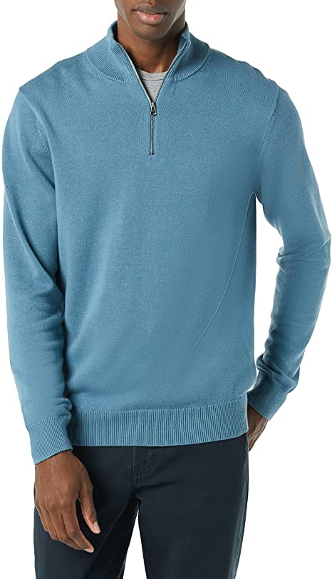 Amazon Essentials Men's 100% Cotton Quarter-Zip Sweater