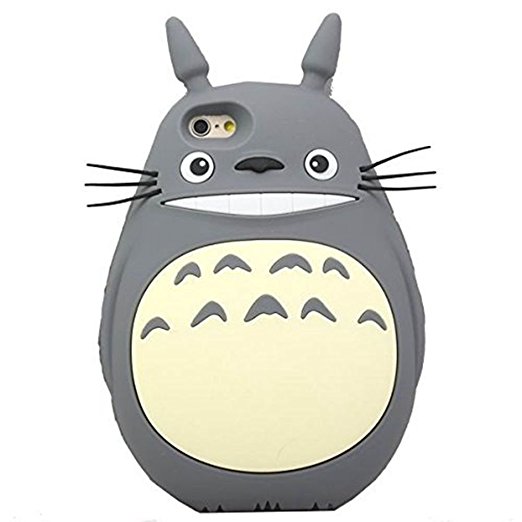iPhone 6S Plus Case, MC Fashion Lovely 3D Cute Cartoon Totoro Soft Silicone Protective Case For iPhone 6S Plus (2015) & iPhone 6 Plus (2014) (Gray)