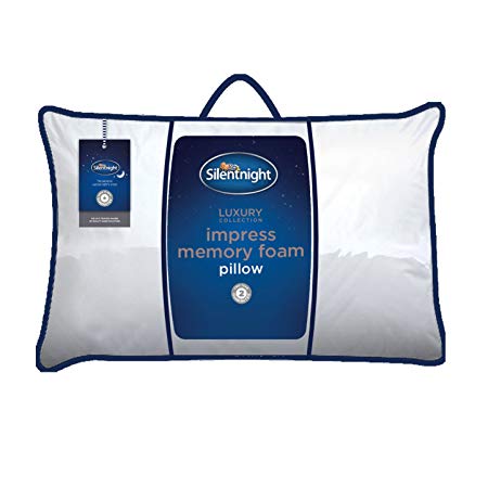 Silentnight Impress Deluxe Memory Foam Pillow, Firm, Polyester, White, 70 x 39 cm