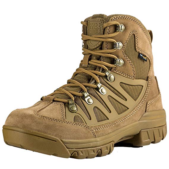 FREE SOLDIER Men's Outdoor Military Tactical Ankle Boots Ultra Combat Mid Hiking Boot