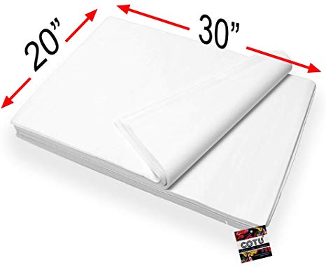 48 Sheets Bulk White Tissue Paper Large 20 Inch x 30 Inch by COTU