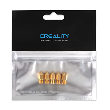 Official Creality 3D Printer Ender 3 Nozzles 0.4mm 5PCS, 3D Printer Brass Hotend Nozzles for Ender 3/Ender 3 V2/Ender 3 Pro/Ender 3 Max/Ender 5 Series and CR 10 Series