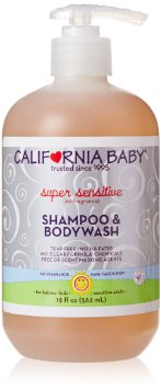 California Baby Super Sensitive Shampoo and Body Wash, Fragrance Free, 19 Ounce