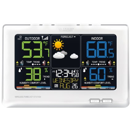 La Crosse Technology C87030 Multicolor  Wireless Forecast Station, White