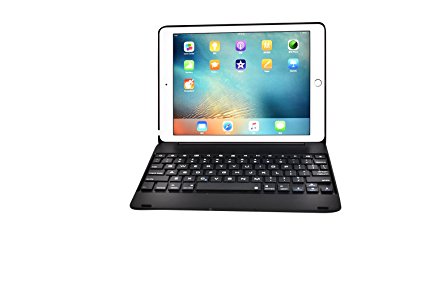 iPad Air 2 Keyboard Case, Bosssee F19 Wireless Bluetooth 3.0 Keyboard Case with Smart Protective Cover Auto Sleep/Wake and 135° Rotation for iPad Pro9.7 and iPad Air2 (Black)