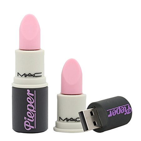 PORTWORLD Cute Lipstick 16GB USB 2.0 Flash Drive Memory Thumb Stick Data Storage Device Pink