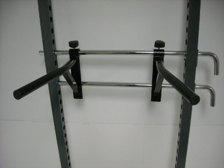 Pair Power Rack Dip Attachments for 1" Safety Bars Adjustable Width