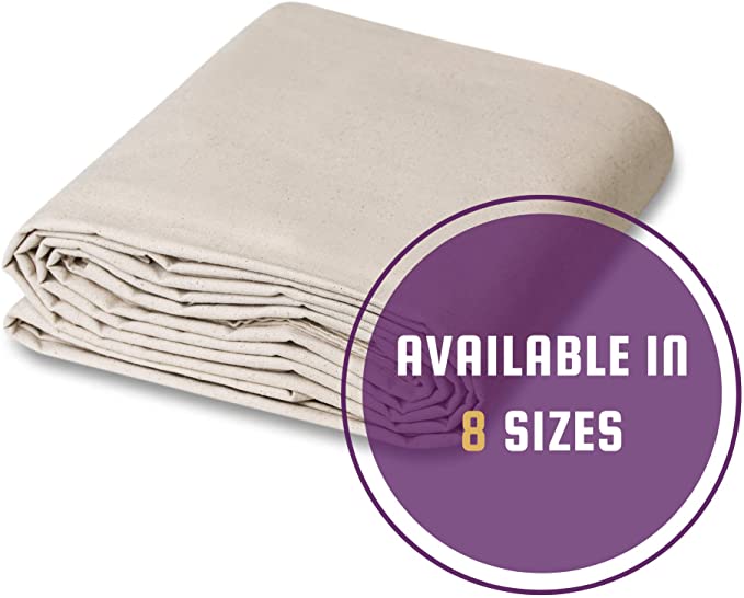 CCS CHICAGO CANVAS & Supply All Purpose Canvas Cotton Drop Cloth, 4 by 15 Feet
